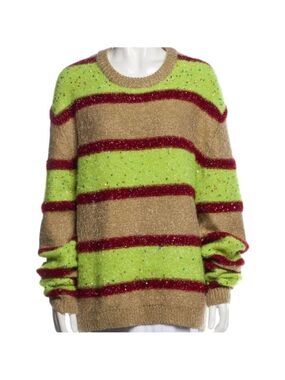* ASHISH Striped and Sequin Embellished Crew Neck Sweater Size XS (Oversized)